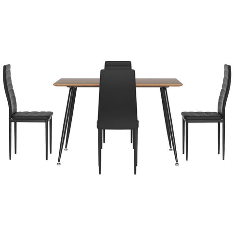 1 Artiss Dining Table and 4 Chairs Set Rectangle Metal Chez Guru