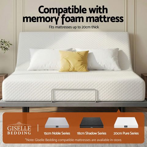 Artiss Adjustable Bed Frame Double Size Electric Bed Base Wireless Remote Control Zero Gravity Power Bed Foundation