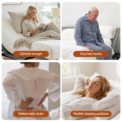 Artiss Adjustable Bed Frame King Size Electric Bed Base Wireless Remote Control Zero Gravity Power Bed Foundation