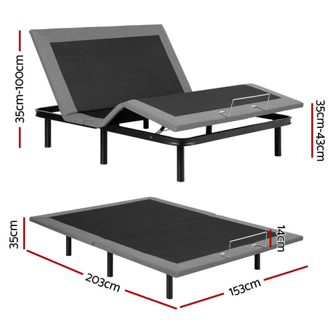 Artiss Adjustable Bed Frame Queen Size Electric Bed Base Wireless Remote Control Zero Gravity Power Bed Foundation