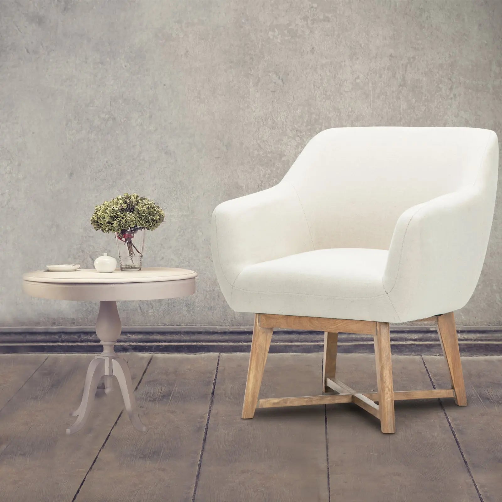 Artiss Armchair Tub Chair Beige Aston - Chez Guru