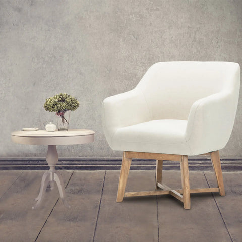 Artiss Armchair Tub Chair Beige Aston - Chez Guru