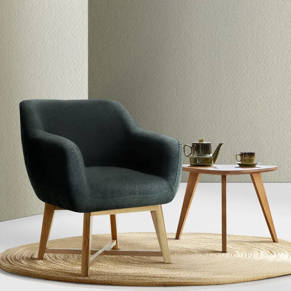 Artiss Armchair Tub Chair Charcoal Aston - Chez Guru
