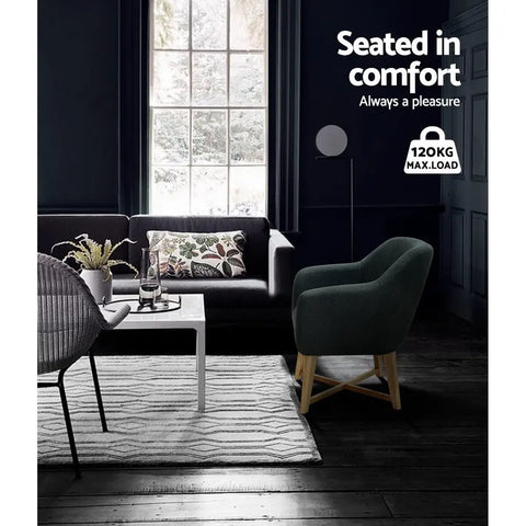 Artiss Armchair Tub Chair Charcoal Aston - Chez Guru