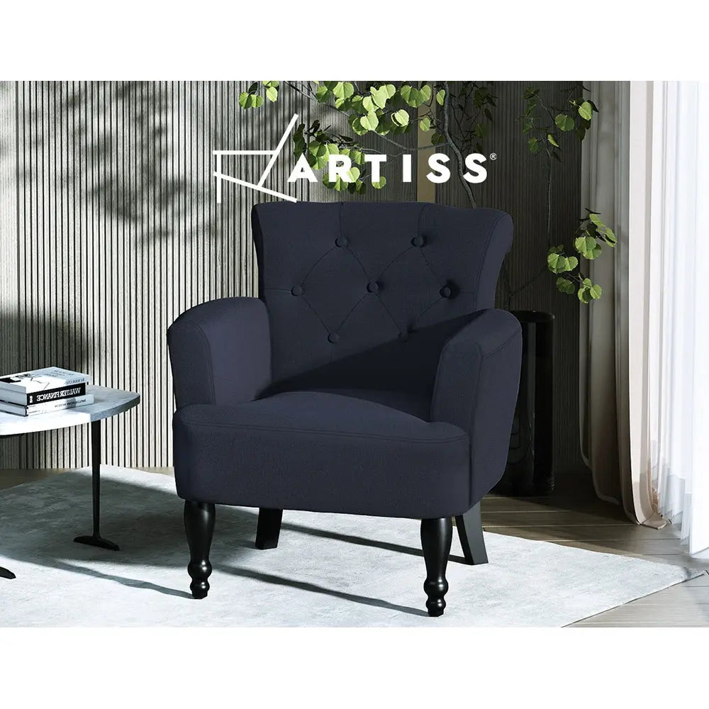 Artiss Armchair Wingback Charcoal Lothair - Chez Guru