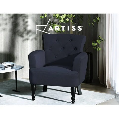 Artiss Armchair Wingback Charcoal Lothair - Chez Guru