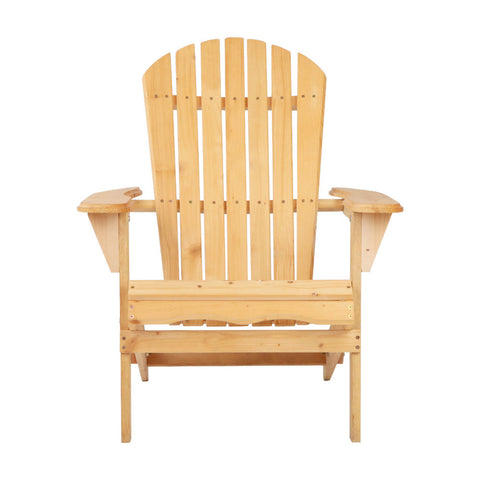 Gardeon Adirondack Outdoor Chairs Wooden Beach Chair Patio Furniture Garden Natural Chez Guru