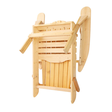 Gardeon Adirondack Outdoor Chairs Wooden Beach Chair Patio Furniture Garden Natural Chez Guru