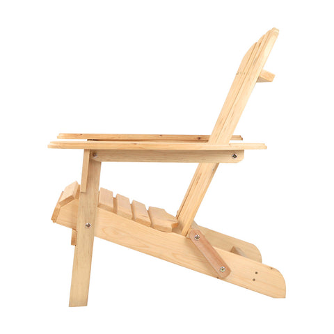 Gardeon Adirondack Outdoor Chairs Wooden Beach Chair Patio Furniture Garden Natural Set of 2 Chez Guru