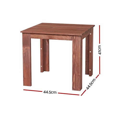 Gardeon Coffee Side Table Wooden Desk Outdoor Furniture Camping Garden Brown - Chez Guru