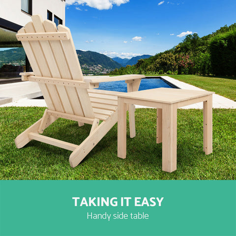 Gardeon Coffee Side Table Wooden Desk Outdoor Furniture Camping Garden Natural Chez Guru