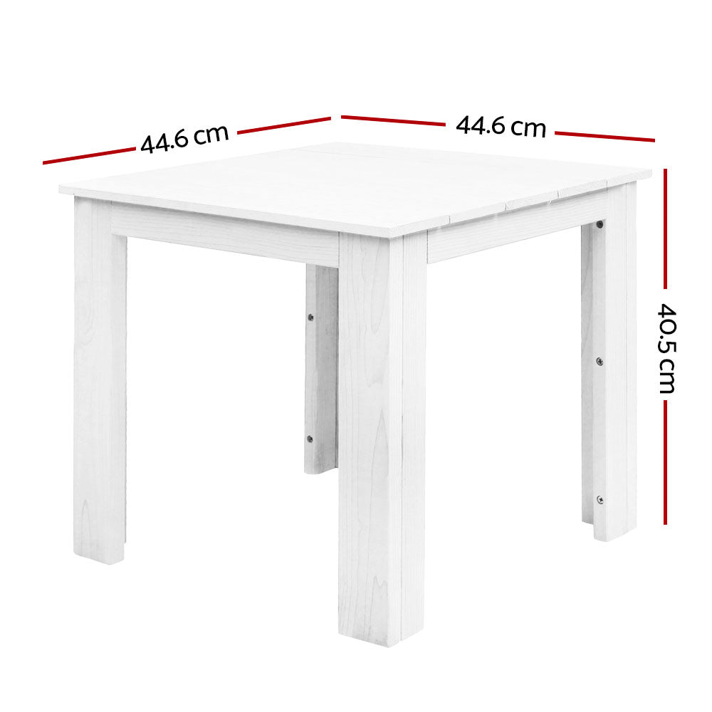 Gardeon Coffee Side Table Wooden Desk Outdoor Furniture Camping Garden White Chez Guru