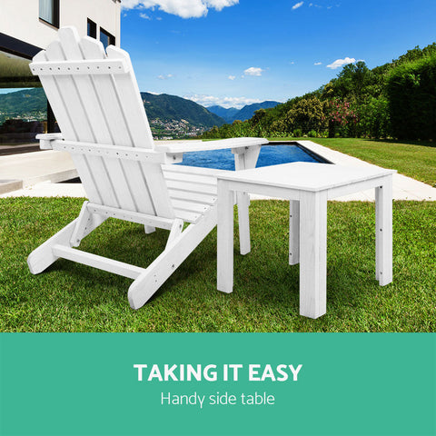 Gardeon Coffee Side Table Wooden Desk Outdoor Furniture Camping Garden White Chez Guru