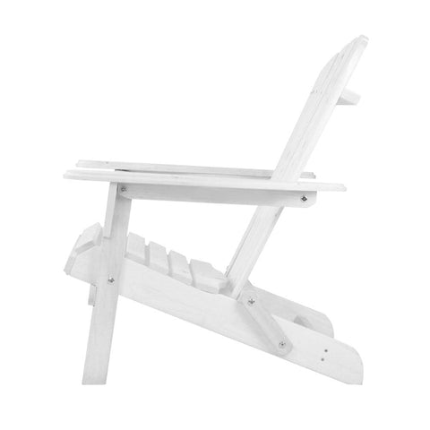 Gardeon Adirondack Outdoor Chairs Wooden Foldable Beach Chair Patio Furniture White Chez Guru