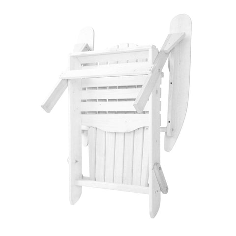 Gardeon Adirondack Outdoor Chairs Wooden Foldable Beach Chair Patio Furniture White Chez Guru