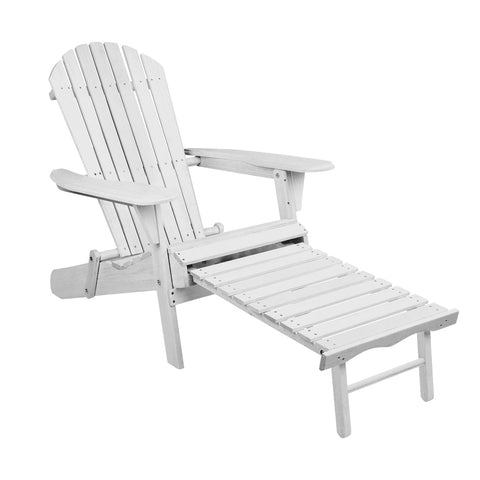 Gardeon 2PC Adirondack Outdoor Chairs Wood Foldable Sun Lounge Patio Furniture Chez Guru