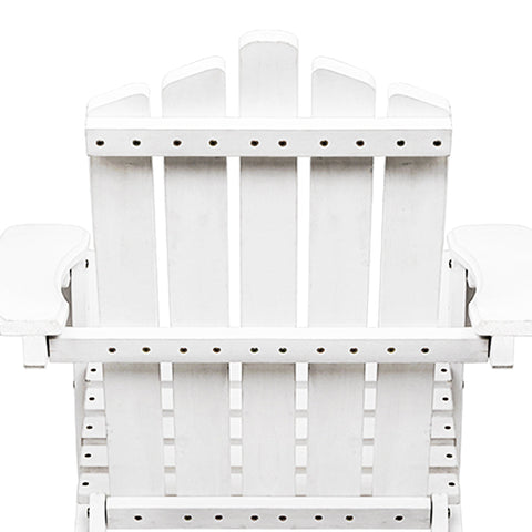 Gardeon 5PC Adirondack Outdoor Table and Chairs Wooden Sun Lounge Patio Furniture White Chez Guru