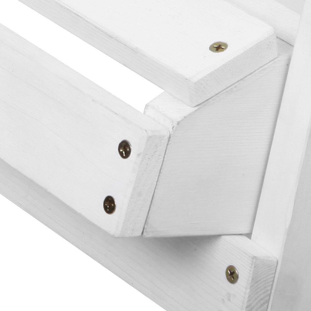 Gardeon 5PC Adirondack Outdoor Table and Chairs Wooden Sun Lounge Patio Furniture White Chez Guru
