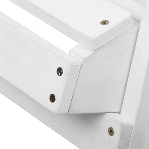 Gardeon 5PC Adirondack Outdoor Table and Chairs Wooden Sun Lounge Patio Furniture White Chez Guru