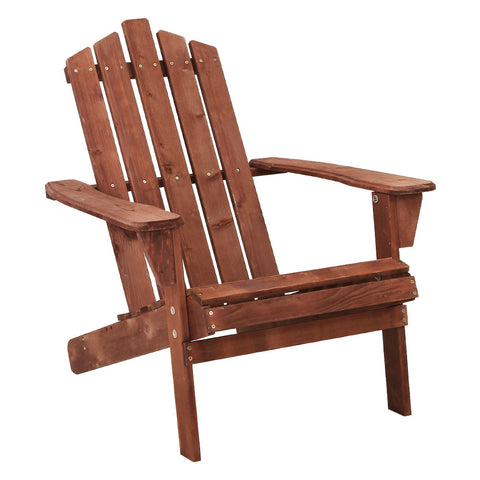 Gardeon Adirondack Outdoor Chairs Wooden Beach Chair Patio Furniture Garden Brown Chez Guru