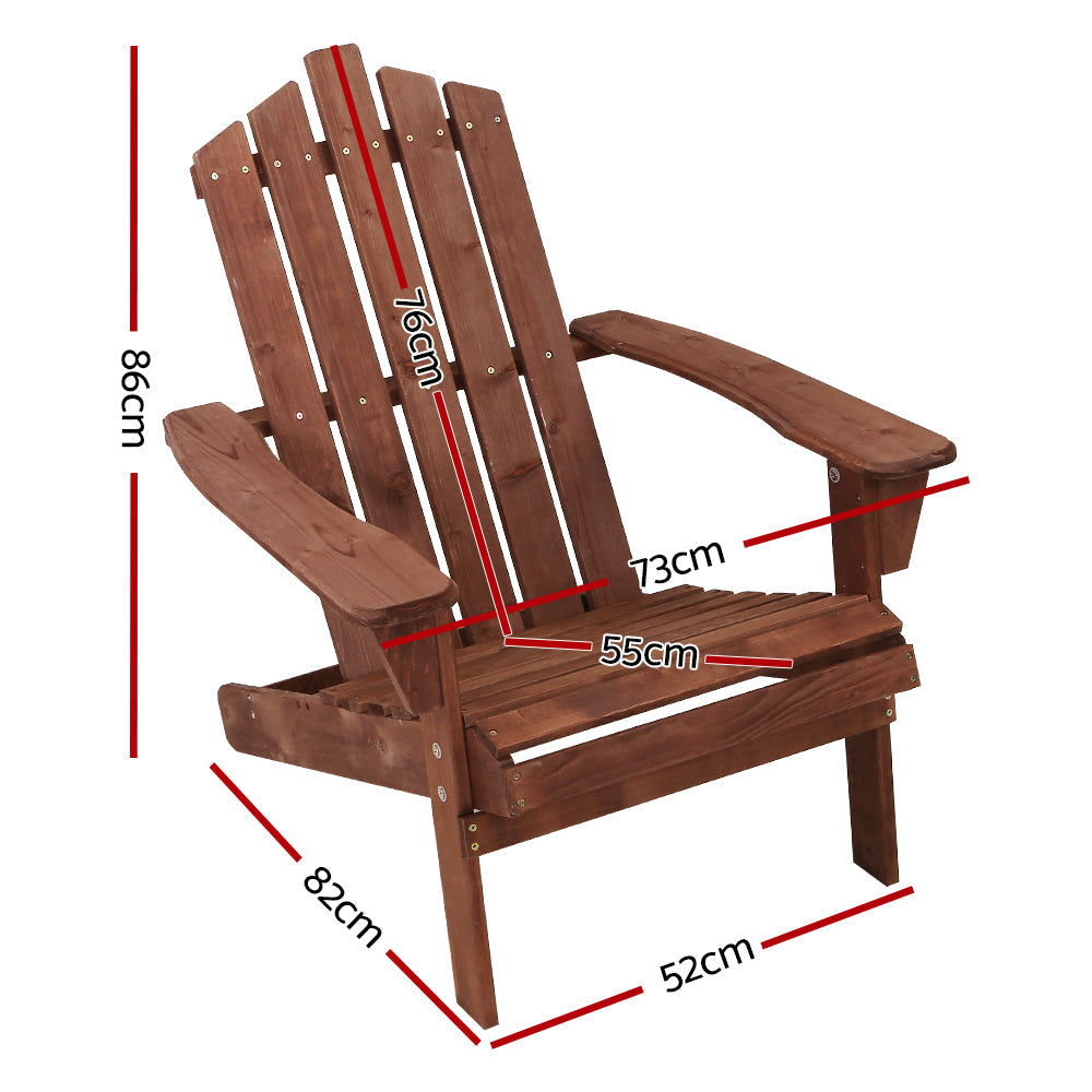 Gardeon Adirondack Outdoor Chairs Wooden Beach Chair Patio Furniture Garden Brown Chez Guru