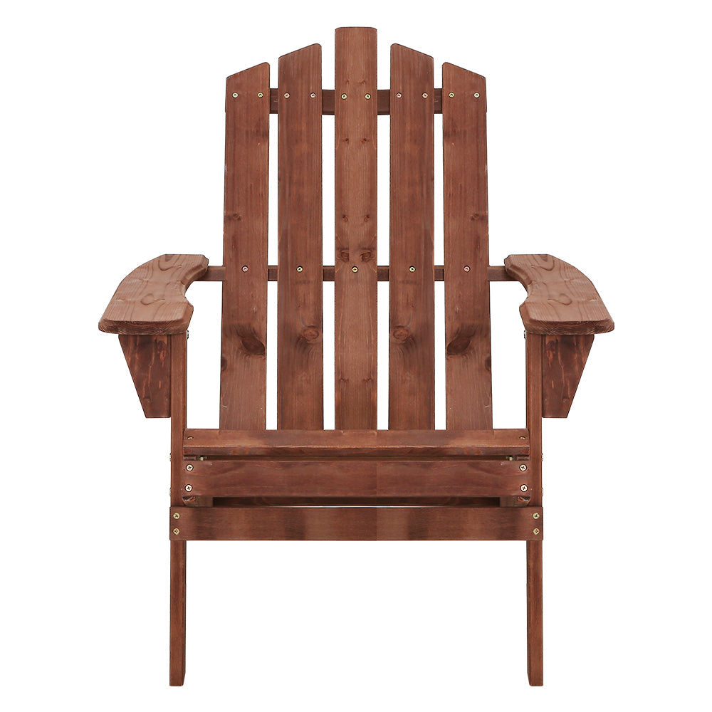 Gardeon Adirondack Outdoor Chairs Wooden Beach Chair Patio Furniture Garden Brown Chez Guru
