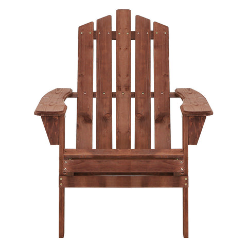 Gardeon Adirondack Outdoor Chairs Wooden Beach Chair Patio Furniture Garden Brown Chez Guru