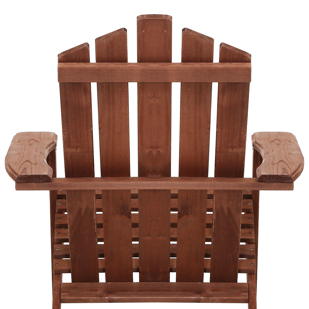 Gardeon Adirondack Outdoor Chairs Wooden Beach Chair Patio Furniture Garden Brown Chez Guru