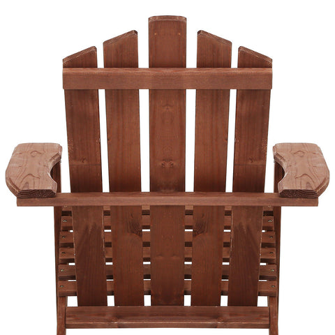 Gardeon Adirondack Outdoor Chairs Wooden Beach Chair Patio Furniture Garden Brown Chez Guru