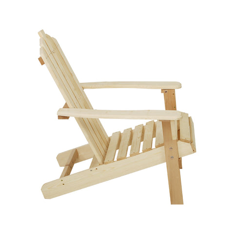 Gardeon Adirondack Outdoor Chairs Wooden Beach Chair Patio Furniture Garden Natural Chez Guru