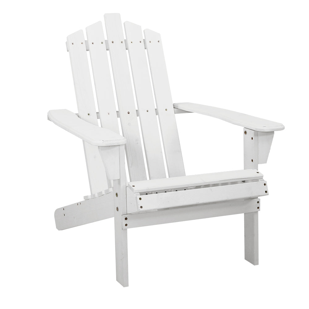 Gardeon Adirondack Outdoor Chairs Wooden Beach Chair Patio Furniture Garden White Chez Guru