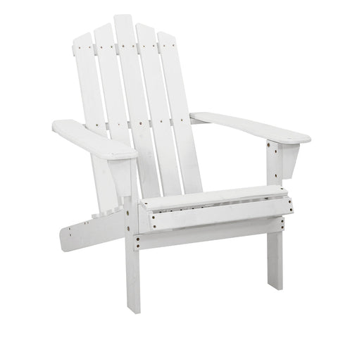 Gardeon Adirondack Outdoor Chairs Wooden Beach Chair Patio Furniture Garden White Chez Guru