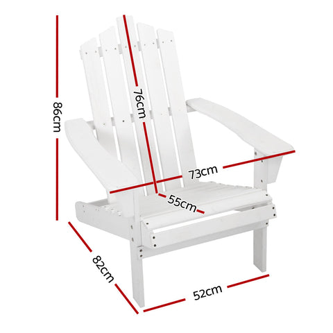 Gardeon Adirondack Outdoor Chairs Wooden Beach Chair Patio Furniture Garden White Chez Guru