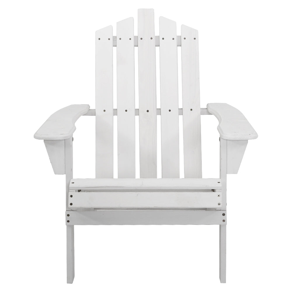 Gardeon Adirondack Outdoor Chairs Wooden Beach Chair Patio Furniture Garden White Chez Guru