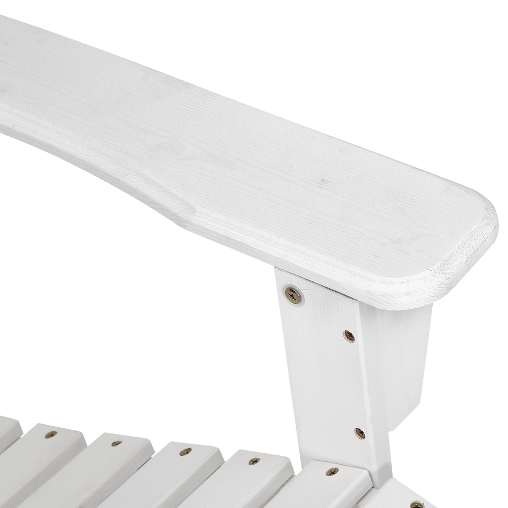 Gardeon Adirondack Outdoor Chairs Wooden Beach Chair Patio Furniture Garden White Chez Guru
