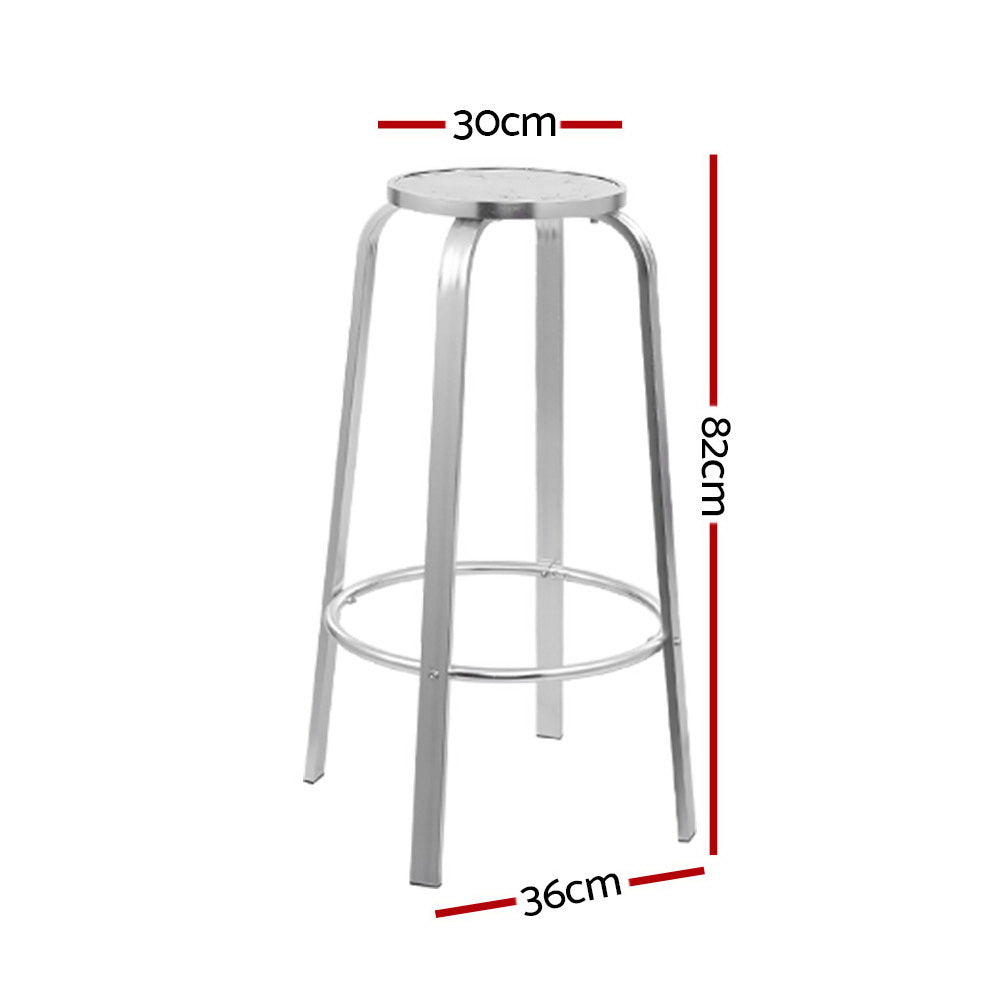 Gardeon 2x Outdoor Bar Stools Aluminum Chez Guru