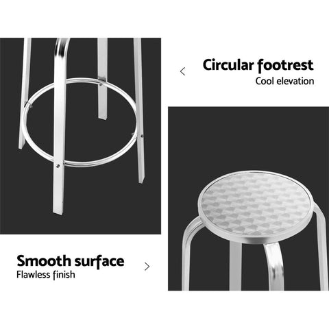 Gardeon 2x Outdoor Bar Stools Aluminum Chez Guru