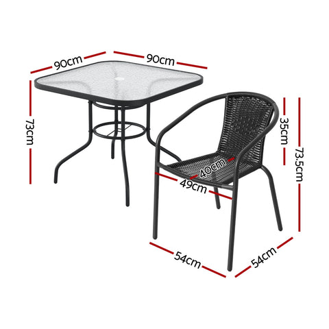 Gardeon Outdoor Dining Set 5 Piece Steel Stackable Chairs Table Patio Furniture Chez Guru