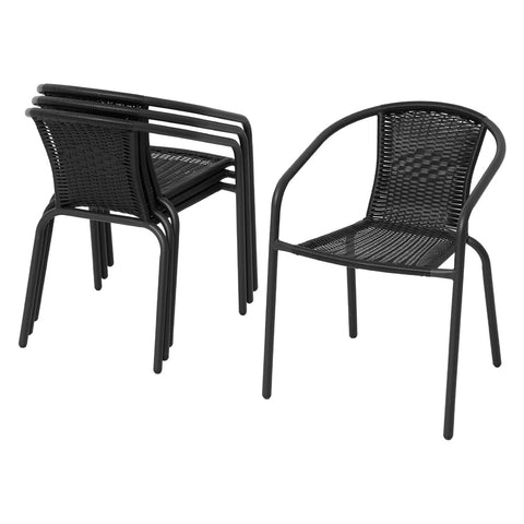 Gardeon Outdoor Dining Set 5 Piece Steel Stackable Chairs Table Patio Furniture Chez Guru