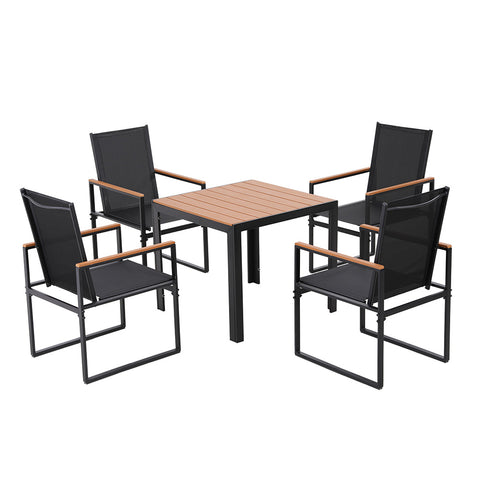 Gardeon 5PCS Outdoor Dining Set Table and Chairs Patio Garden Furniture Bistro Set