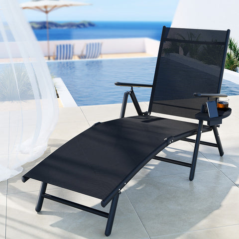 Gardeon Sun Lounge Outdoor Lounger Aluminium Folding Beach Chair Camping Patio Chez Guru