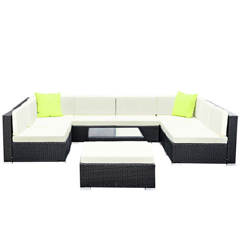 Gardeon 10-Piece Outdoor Sofa Set Wicker Couch Lounge Setting 9 Seater Chez Guru
