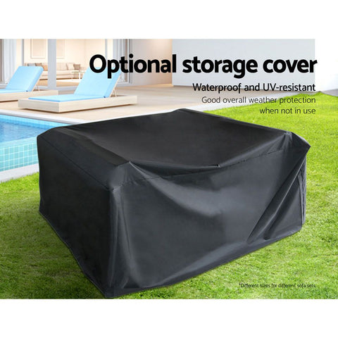 Gardeon 12PC Sofa Set with Storage Cover Outdoor Furniture Wicker Chez Guru