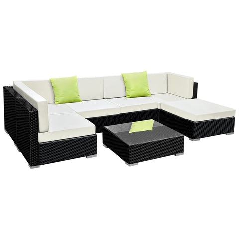 Gardeon 7-Piece Outdoor Sofa Set Wicker Couch Lounge Setting Cover Chez Guru