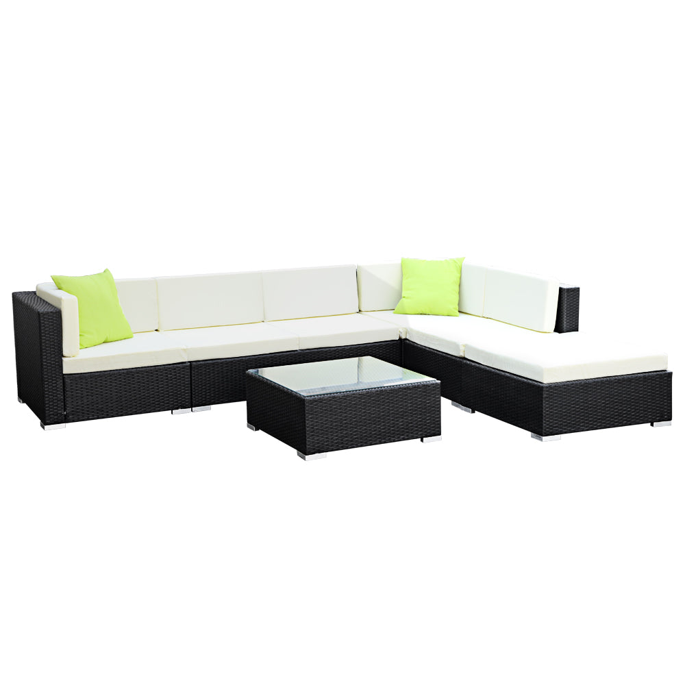 Gardeon 7-Piece Outdoor Sofa Set Wicker Couch Lounge Setting Cover Chez Guru
