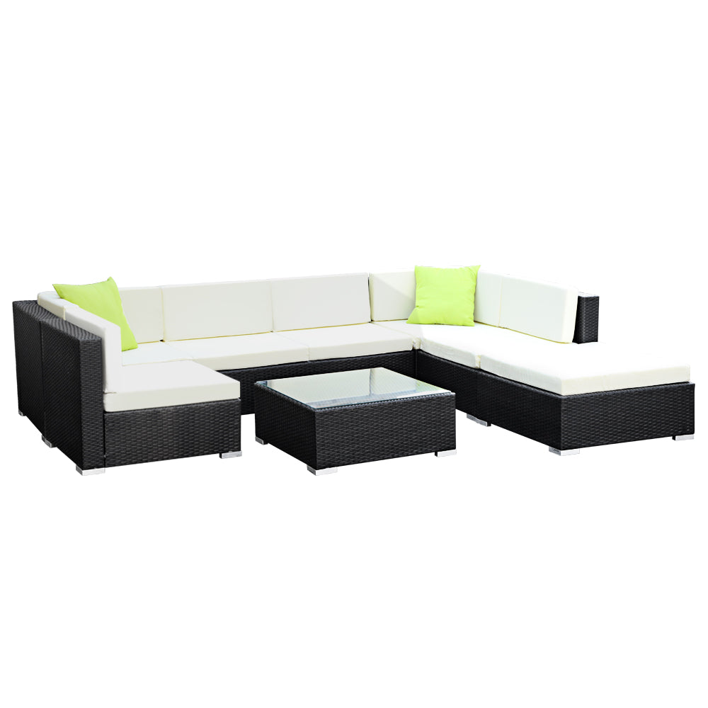 Gardeon 8-Piece Outdoor Sofa Set Wicker Couch Lounge Setting Cover Chez Guru