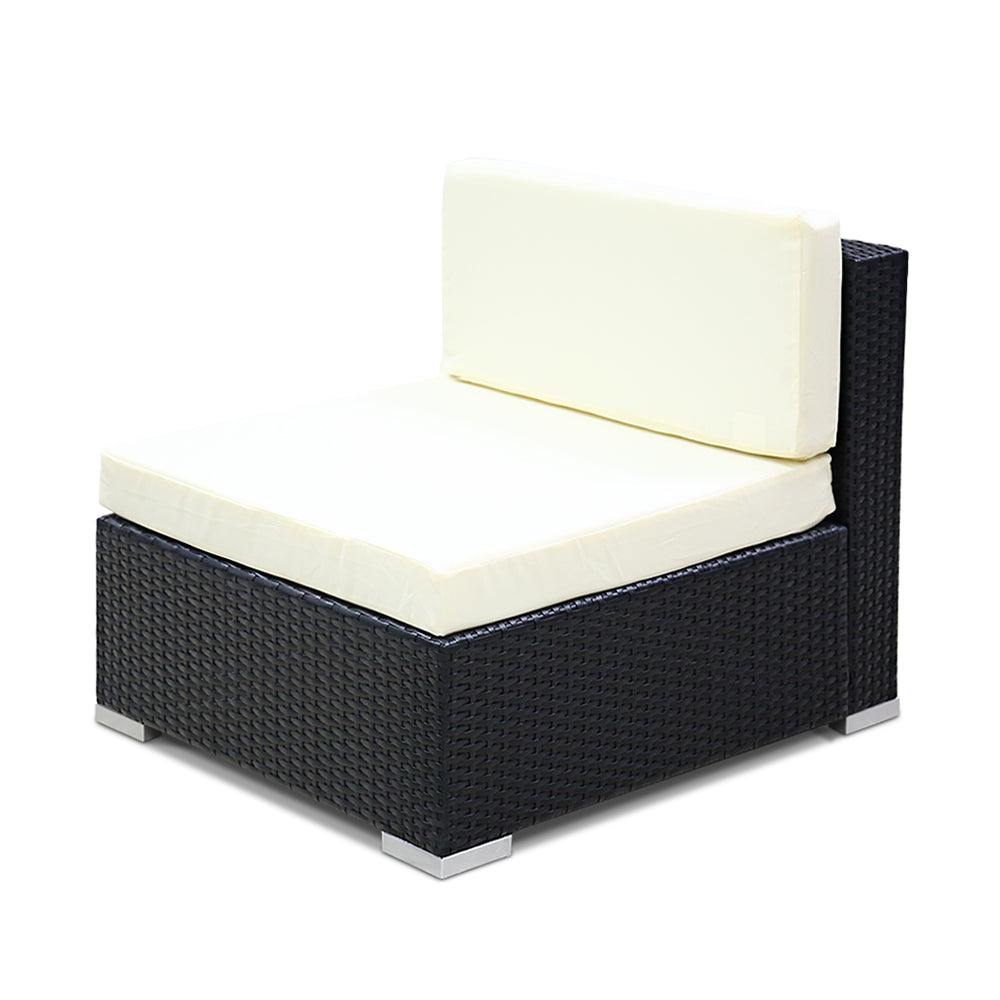 2PC Gardeon Outdoor Furniture Sofa Set Wicker Rattan Garden Lounge Chair Setting Chez Guru