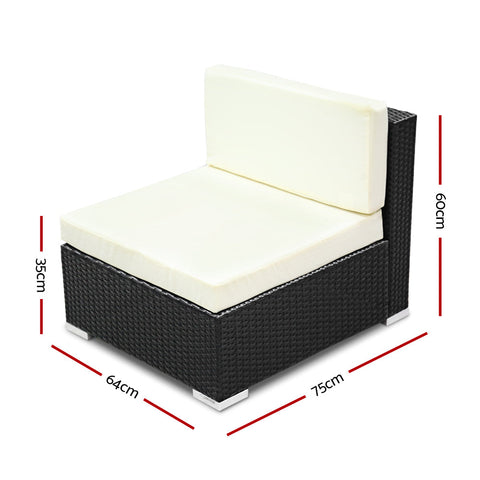2PC Gardeon Outdoor Furniture Sofa Set Wicker Rattan Garden Lounge Chair Setting Chez Guru