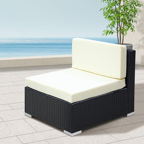 2PC Gardeon Outdoor Furniture Sofa Set Wicker Rattan Garden Lounge Chair Setting Chez Guru