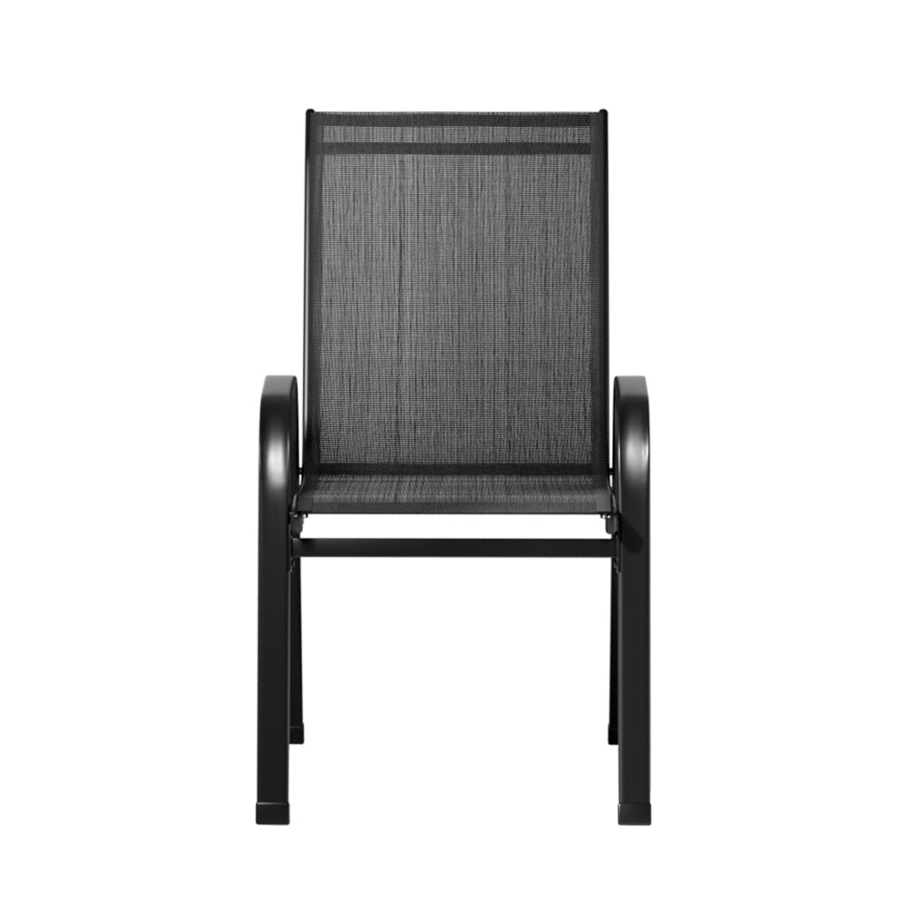 Gardeon 6PC Outdoor Dining Chairs Stackable Lounge Chair Patio Furniture Black Chez Guru